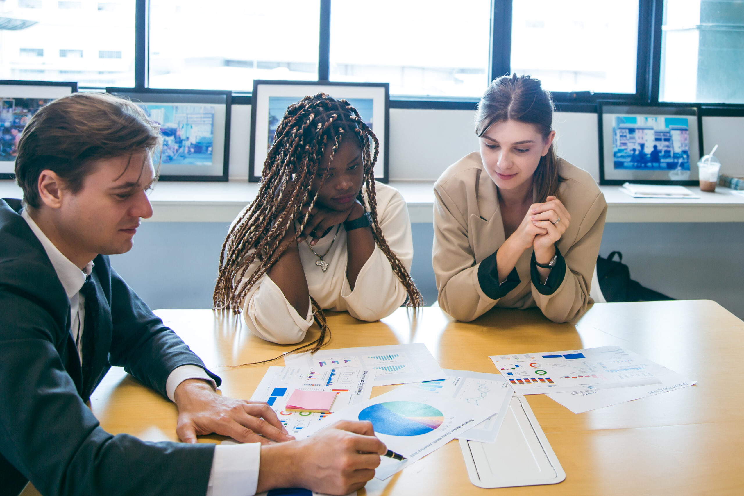 professional businessman person team group meeting to discussion in strategy work presentation professional businessman person team group meeting to discussion in strategy work presentation in office, business colleague startup teamwork woman and man in corporate brainstorming idea to planning